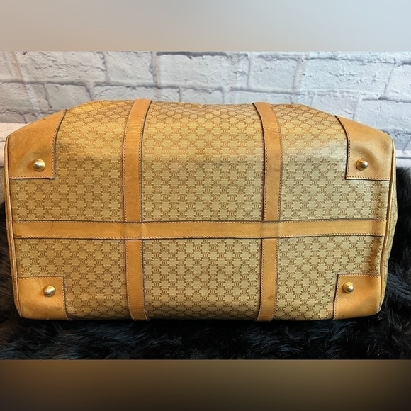 CELINE Brown Canvas + Leather Boston Bag - Picture 10 of 11